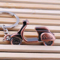 Antique Bronze Plated Scooter 3D Auto Car Charm Keyring Motorcycle Pedal Keychain Personality Motorbike Keyfob