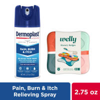 Dermoplast Pain Burn &amp; Itch Relieving Spray  + welly bravery badges 48count.