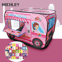 Michley บ้านของเล่นของเล่นเพลย์เฮาส์เต็นท์รถยนต์ในร่มและกลางแจ้งของเด็กโผล่ขึ้นมาโดยอัตโนมัติไม่ต้องติดตั้งบ้านหลังเล็กพับได้