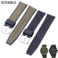 Watch Bands ไนลอนคุณภาพสูง21มม. 22มม. สีดำสีเขียวทหารสำหรับ IWC Seiko นำร่อง SUR323P1ยางซิลิโคนสายรัดนาฬิกา Nato