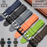 Waterproof Rubber Mens Watch Strap Suitable for Panerai Watch Strap PAM441 359 111 Series Silicone 24 26mm