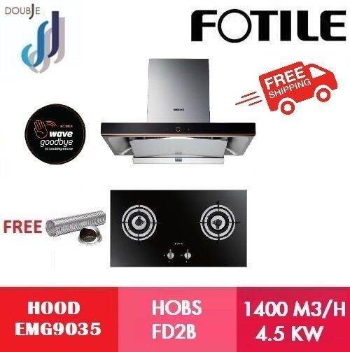 FOTILE EMG9035 Chimney Hood + FOTILE Built-in Hobs Package | Lazada