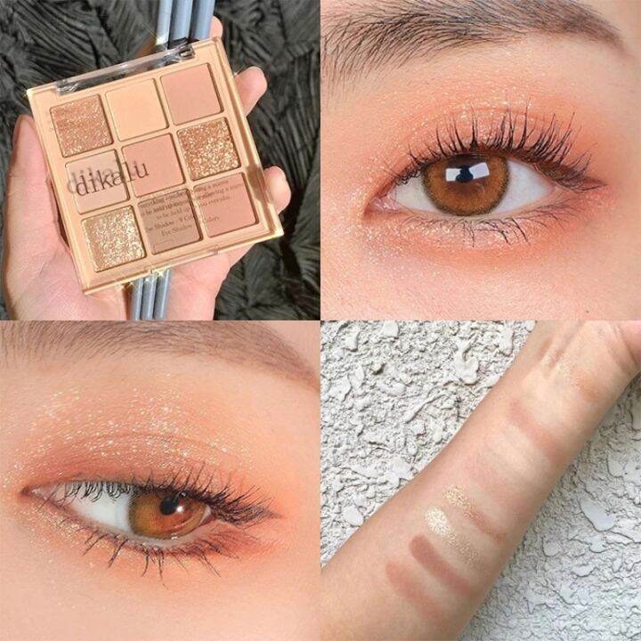 dikalu-milk-tea-อายแชโดว์สีเก้าสี-pearly-matte-nine-gong-eyeshadow