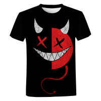 DEVIL Smiling Face 3D พิมพ์เสื้อยืดผู้ชายผู้หญิงฤดูร้อนเสื้อผ้าขนาดใหญ่ T เสื้อแฟชั่น Harajuku streetwear อินเทรนด์ Tops