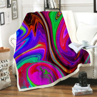 Rainbow marble bearing microfiber blanket comfort Luxian thickened blanket