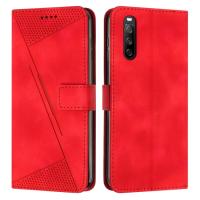 สายคล้องแบบมีเคสโทรศัพท์หนังทรงสามเหลี่ยมสำหรับ Sony Xperia 1 Iv/Sony Xperia 1 V 2023/Sony Xperia 5 Iv/ Sony Xperia 10 Iv/ Sony Xperia 10 V 2023