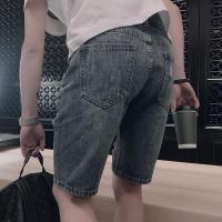 Summer Ripped Denim Shorts Mens Fashion nd Trend Casual Shorts All-Matching Straight Fifth Pants Slim Fit Fashion Ripped Shorts