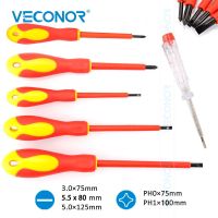 6PCS VDE Insulated Screwdrivers Household Electrical Screwdriver Tool Magnetic Tip 1000V Safe