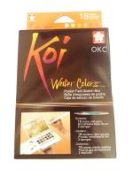 สีน้ำตลับ Koi 18 สี + พู่กัน (1 กล่อง )