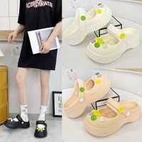 Sweet Eva Womens Sandals Slippers Summer Mary Jane Shoes Home House Indoor Beach Outside Soft Cross Clogs Thick Platform