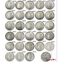 US Full Set(1878-1921)S 28pcs Morgan dollar Silver Plated Copy Coins