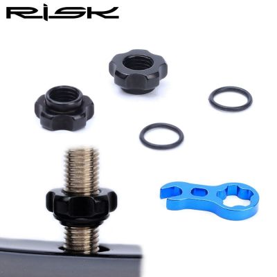 1 Set RISK Mountain Bike Presta Valve Nut with Install Wrench MTB Road Bicycle Tubeless Tire Valve Cap Vacuum Tire Nozzle Lock