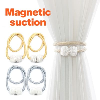 ▪ 2PCS Pearl Magnetic Curtain Clip Curtain Holders Tie Back Buckle Clips Hanging Ball Buckle Tie Back Curtain Decor Accessories