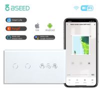 Bseed Wifi Shutter Switch Smart Touch Roller Blind Switch Smart 1/2/3Gang 1/2/3 way Touch Light Switch App Control Google Alexa Power Points  Switches