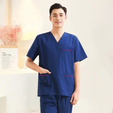 100% Cotton Male Hospital Uniform Nurse Medical Scrub Suit Multi Pocket  Men's Scrub Top and Cargo Pants - China Hospital Uniforms and Medical  Uniforms price