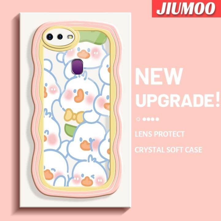 เคส-jiumoo-สำหรับ-oppo-f9-f9-pro-u1-realme-a7x-2-pro-ดีไซน์ใหม่ลายการ์ตูนน่ารักรูปครีมเป็ดคลื่นเคสโทรศัพท์แบบใสแฟชั่นเคสป้องกันซิลิโคนนิ่มเคสโปร่งใสกันกระแทกเลนส์กล้องถ่ายรูปสร้างสรรค์