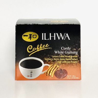 ILHWA กาแฟผสมถั่งเช่า โสม กาแฟโสมเกาหลี รสชาตดี พรีเมี่ยม 1 กล่อง 10 ซอง