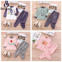 2 Pieces Kids Pajamas Suit Cartoon Printing Long Sleeves Shirt Trousers Set For 0-2 Years Old Boys Girls【fast】