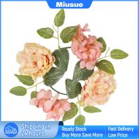 Miusue แหวนพวงหรีดเทียนแท่งหนาชิ้นกลางสำหรับบ้านไร่วันขอบคุณพระเจ้าสำหรับวันฮาโลวีน