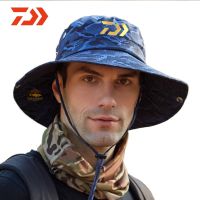 [Hat vendor]หมวกหมวกกันแดดสำหรับตกปลากลางแจ้ง DAIWA ระบายอากาศได้ดีลายพรางปรับได้ Topi Memancing ขี่จักรยานกันลม