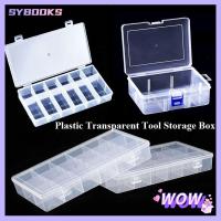 SYBOOKS พลาสติกทำจากพลาสติก กล่องเก็บของโปร่งใส โปร่งใสโปร่งใส สี่เหลี่ยมสี่เหลี่ยม กล่องใส่เครื่องประดับลูกปัด ของใหม่ มี5ขนาด เคสสินค้าขนาดเล็ก กล่องบรรจุของ