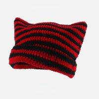 【YD】 Punk Gothic Knitted Ear Little Hat Millennium Kawaii Designer Beanie Female Caps