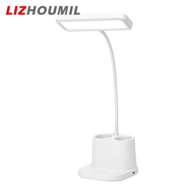 โคมไฟโต๊ะเขียนหนังสือ Led LIZHOUMIL Pelindung Mata พร้อมที่วางปากกา360องศาปรับได้ระบบสัมผัสควบคุมโคมไฟหัวเตียงไฟอ่านหนังสือ