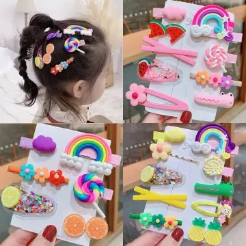 Buy MAYCREATE 18pcs Kawaii Hair Clips Candy Fruit Hair Pins Colorful  Rainbow Hair Clips Hair Accessories for Baby Girls Multicolor1 Online at  Low Prices in India  Amazonin