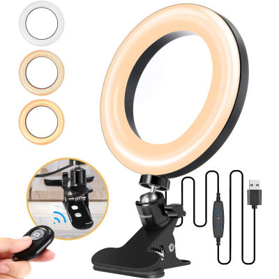 Clamp Mount Selfie 6" Fill Ring Light Photography Ringlight Lamp LED Phone Holder Makeup Live Vlog Streaming YouTube Ring Light