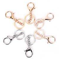 10pcs/lot Alloy Lobster Clasp Keychains Keyring DIY Craft Jewelry Making Gold Silver Plated Key Chains