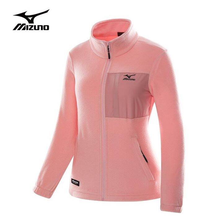 mizuno-เสื้อฟลีซฤดูใบไม้ร่วงและฤดูหนาวคู่รุ่น-mizuno-เสื้อแจ็คเก็ตคอปกตั้งเสื้อแจ็คเก็ตน้ำหนักเบาผ้าฟลีซ