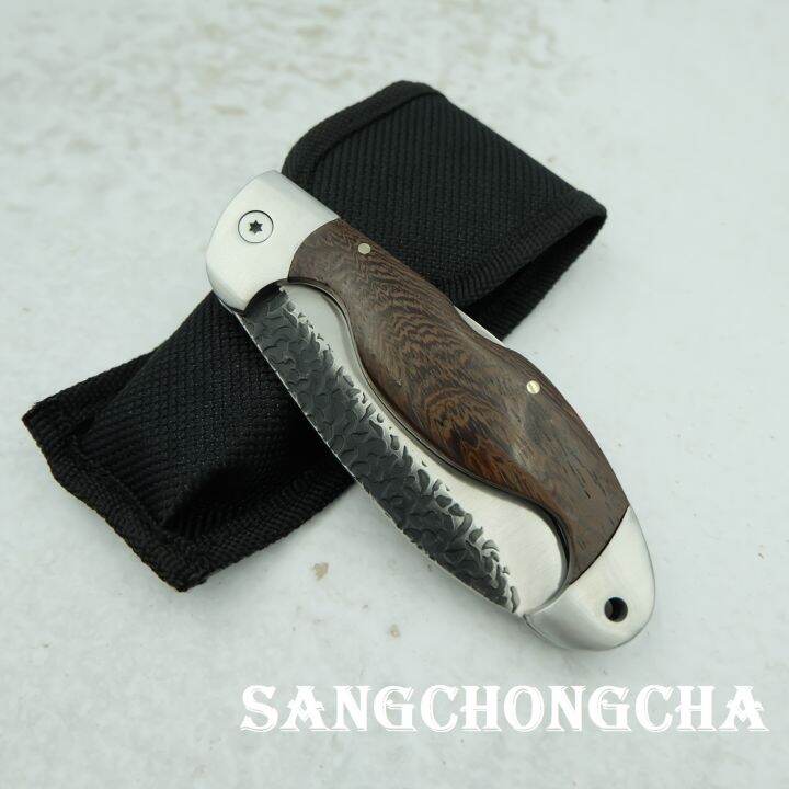 sangchongcha-มีดพับ-มีดพับพกพา-มีดแคมป์ปิ้ง-มีดเดินป่า-21-50cm-440c-งานปราณีต-มีระบบล็อคใบมีดแข็งแรงมาก-แถมซองไนลอนอย่างดี-sd003-nc-folding-knife