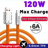 120W 6A Super Fast Charge Type-C Liquid Silicone Cable Quick Charge USB Cable for Xiaomi Huawei Samsung Pixel USB Bold Data Line