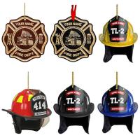 Firefighter Christmas Ornament Firefighter Hat Decoration Portable Car Rear View Mirror Accessories with Rope Firefighter Hat Ornament for Christmas Tree Firefighter Gift for Fireman enhanced