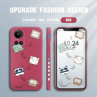 Case4you สำหรับ OPPO Reno10 Pro 5G เคสโทรศัพท์ดีไซน์ลายการ์ตูนน่ารักสัตว์แพนด้าลิงแกะรูปแบบขอบสี่เหลี่ยมของเหลวปลอกซิลิโคนคลุมทั้งหมดเคสป้องกันกล้อง