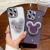 【CC】 Flash drilling Glitter quicksand Soft silicon iPhone 14 13 12 clear plating Cover