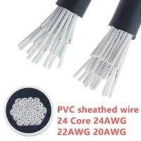 1เมตร24 AWG 22 AWG 20 AWG ตัวนำ18AWG 17AWG RVV 24แกนทองแดงสาย RVV ไฟฟ้าปลอกหุ้มลวดนุ่มสีดำ