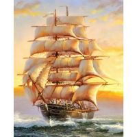 ▣▤™ DIY Full Cross Stitch Embroidery Sailboat Cotton Thread Handcraft Painting 11CT Stamped Printed Needlework Home Wall Decoration