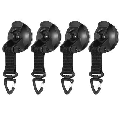 4x Camping Tripod Clothes Storage Hook Camping Tarp Securing Hook Tie Down Portable Tents Awning Suction Cup Anchor