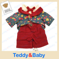 Teddy house : ชุดตุ๊กตา ชุดทักซิโด้ กุหลาบแดง ขนาด 08 นิ้ว