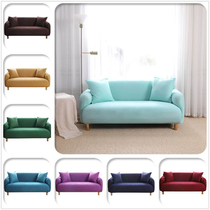 ผ้าคลุมโซฟา-ผ้าหุ้มโซฟา-ปลอกโซฟา-สีล้วน-sofa-cover-soft-เนื้อผ้าน่ม-ยืดหยุ่น