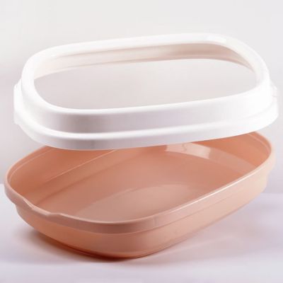 Q0KF Portable Cat Litter Bowl Toilet Bedpans Large Middle Size Cat Excrement Training Sand Box With Scoop For Pets Kitty