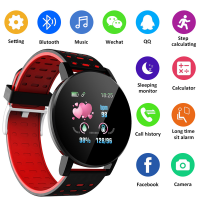 119 Plus Round SmartWatch Digital Watch Men S Wristwatch ความดันโลหิตฟิตเนส Monitor Tracker Smart Clock Watch For Android