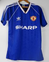 D62 MAN UTD AWAY 3RD 1988-1989 BLUE SHARP RETRO FOOTBALL SHIRT SOCCER JERSEY