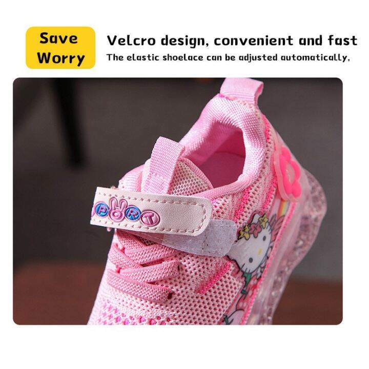 Suge】Size21-30 Kids Shoes Led Light Up Frozen Princess Shoes Girls Luminous  Shoe Kasut Sukan Budak Perempuan Cute Cartoon Girl Sneakers Mesh Cloth  Breath | Lazada.Vn