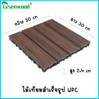 แผ่นปูพื้นสำเร็จรูป วัสดุไม้สังเคราะห์ WPC สีน้ำตาล/เทา ขนาด 300*300 mm. หนา 24 mm. เกรดพรีเมี่ยม ราคาถูก ติดตั้งง่าย!!