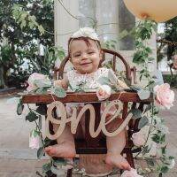 1ST Kids Birthday Wooden ONE Highchair Banner Baby Shower First Party Backdrops Decoration