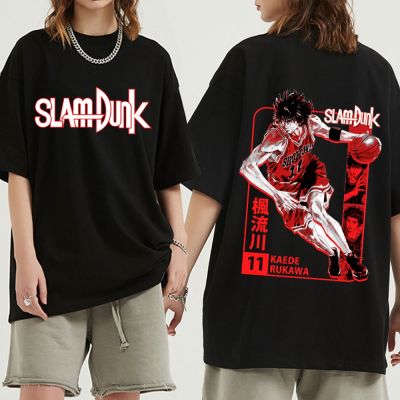 ข้อเสนอพิเศษ tshirt เสื้อยืดแขนสั้นลําลอง ผ้าฝ้าย พิมพ์ลายกราฟฟิค Slam Dunk Kaede Rukawa ขนาดใหญ่ สไตล์ฮาราจูกุ สตรีท สําหรับผู้ชาย แS-5XL