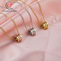 [COD] new titanium steel waist pendant womens version rose gold micro diamond stainless necklace