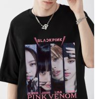 เสื้อยืดฤดูร้อนแบบสบาย ๆ เสื้อยืดผ้าฝ้าย blackpink อัลบั้ม พิษสีชมพู เสื้อผ้าแฟชั่น เจนนี่ เสื้อยืดสไตล์